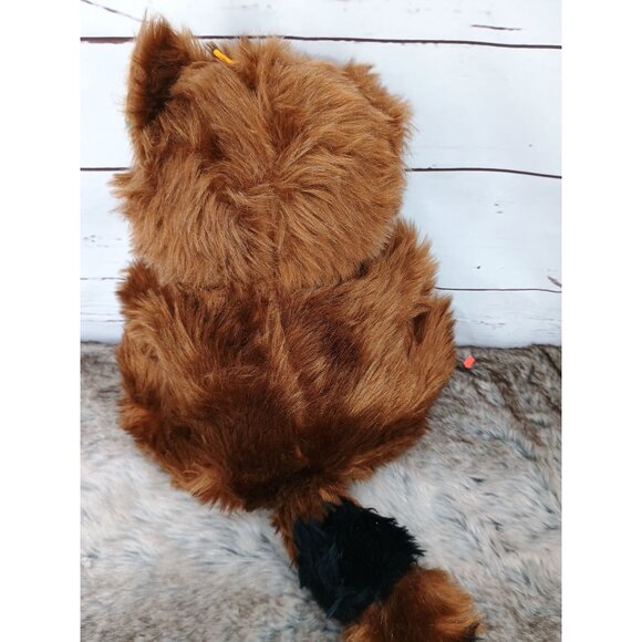 Stuffed Raccoon Plush Toy - 12" Brown &‎ Tan Soft Cuddly Animal Acme Premium 80s - Picture 2 of 5